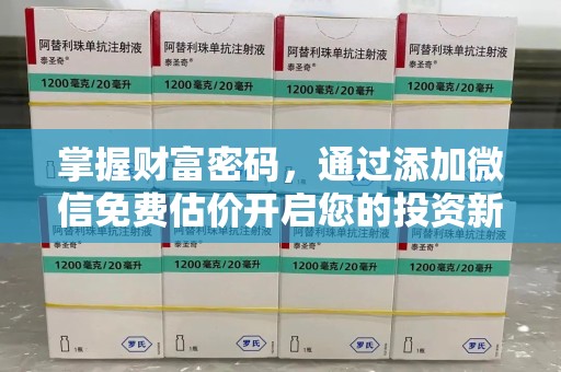 阜阳掌握财富密码，通过添加微信免费估价开启您的投资新旅程